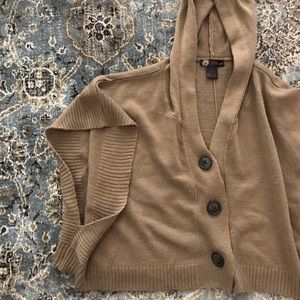 Women's Small S Beige Poncho