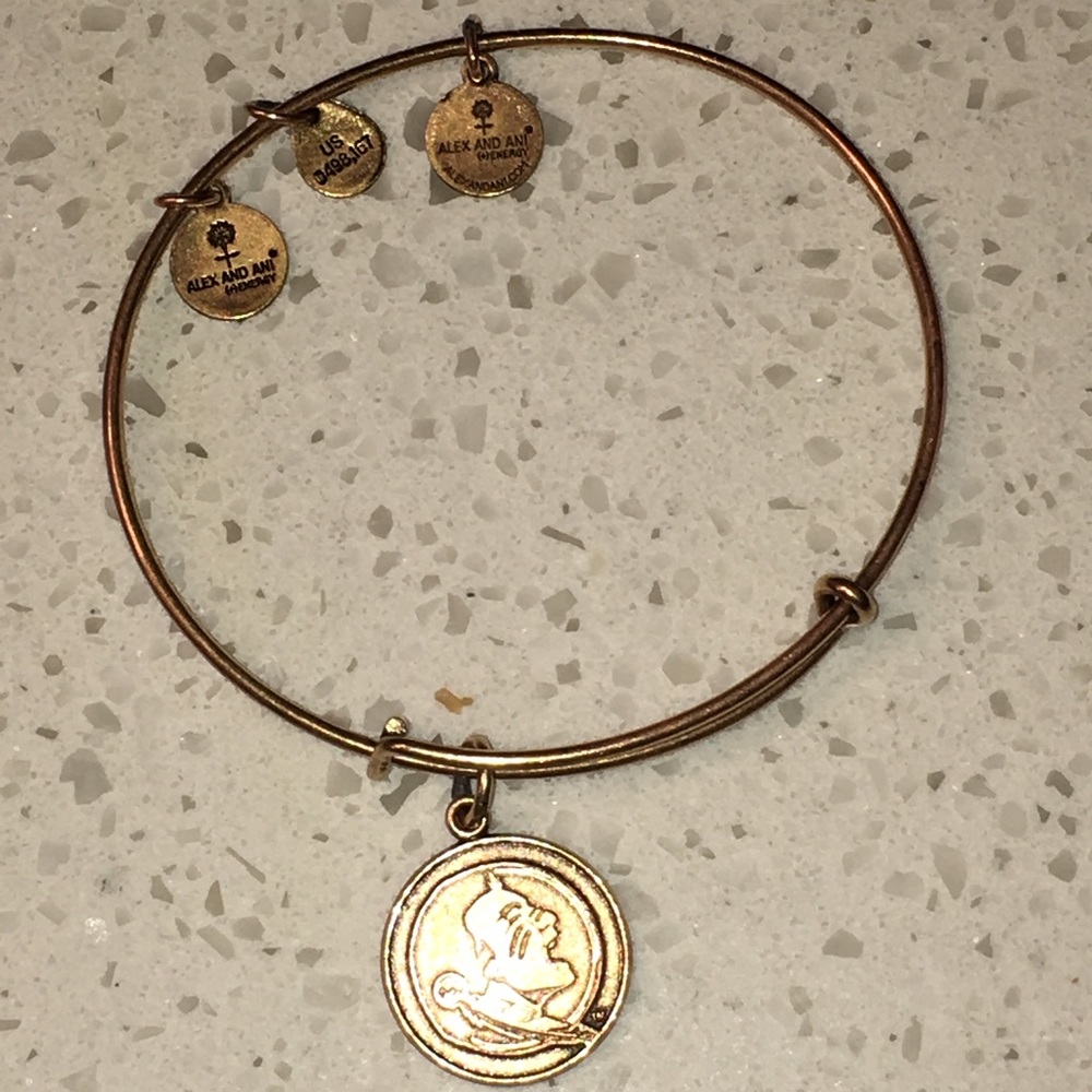 Authentic Alex & Ani FSU Mascot Charm Bangle