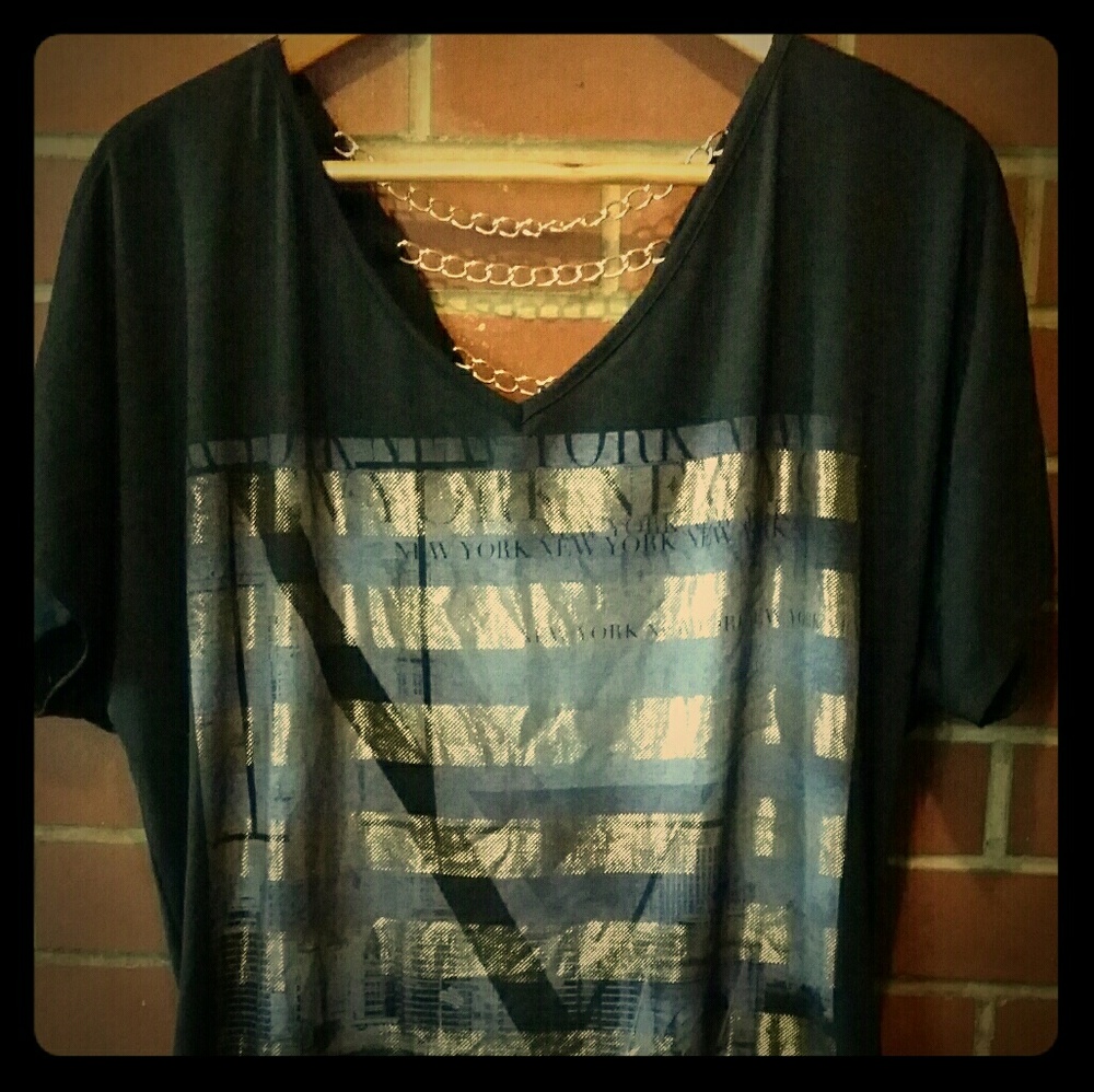 Black with gold/blue design
