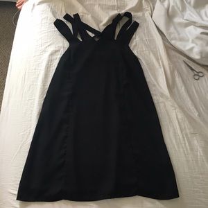 Tobi black strappy shift dress