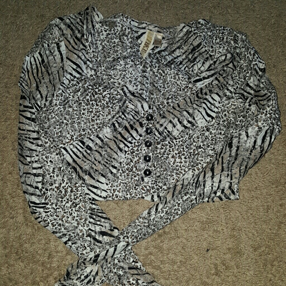 BKE animal print lace top
