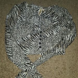 BKE animal print lace top
