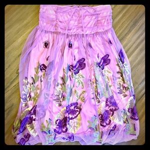 Ryu Lavender Tulle Embroidered Bubble Dress Medium