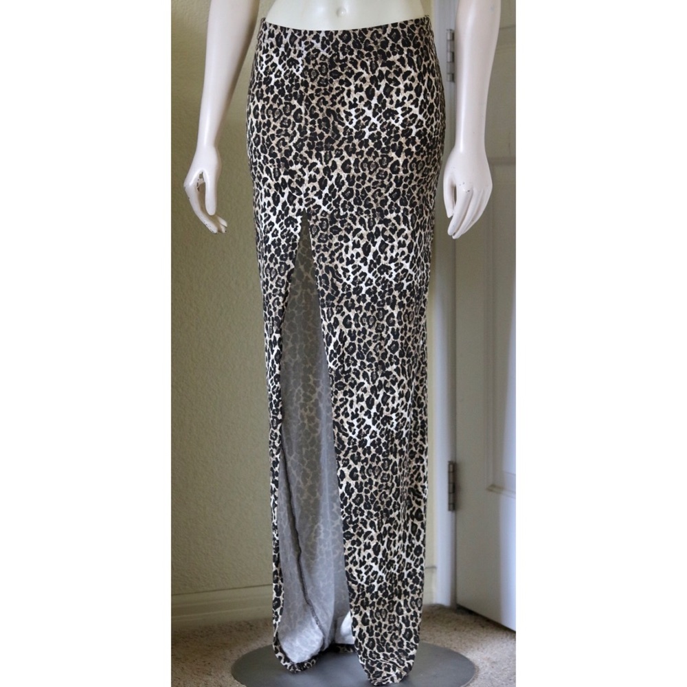 ASOS Leopard Print Animal Skirt with Slit