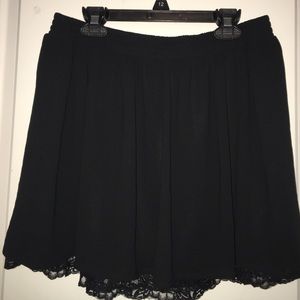 Black skirt with lace trim
