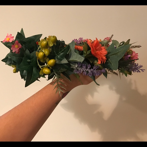 Bright Colored Silk Floral Crown - Picture 4 of 4