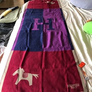 Hermes wool and cashmere stole/scarf