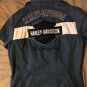 Authentic Harley Davidson zip-up shirt