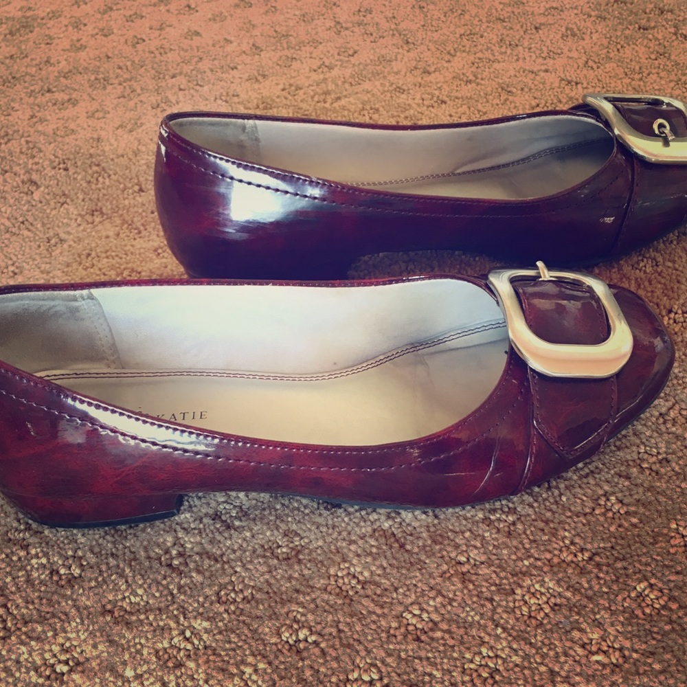 Kelly & Katie Red Patent Flat Flats + FREE GIFT
