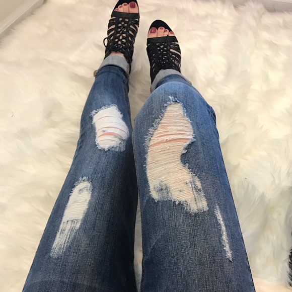 NADIA Med Wash Destroyed Denim Jeans - Picture 2 of 8
