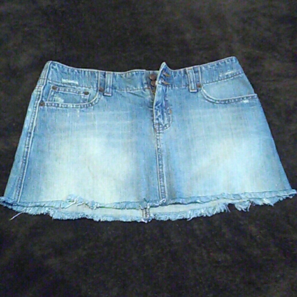 Abercrombie & Fitch distressed denim mini skirt
