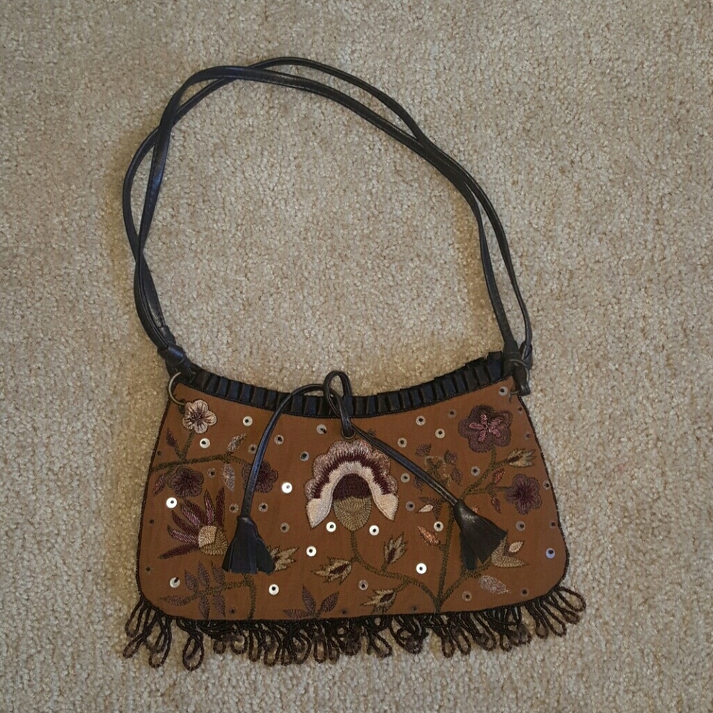 Embroidered Shoulder Bag