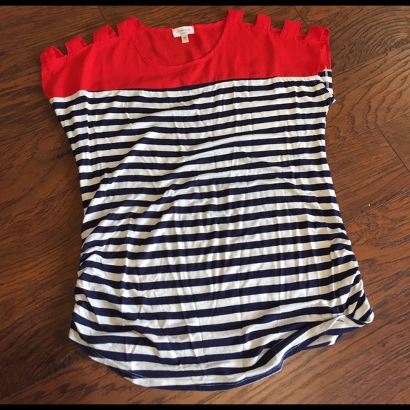 Siren Lily Maternity Tops - Siren Lily Maternity Red/white/blue shirt size s