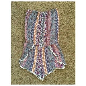 Francesca's Paisley Tube Top Romper