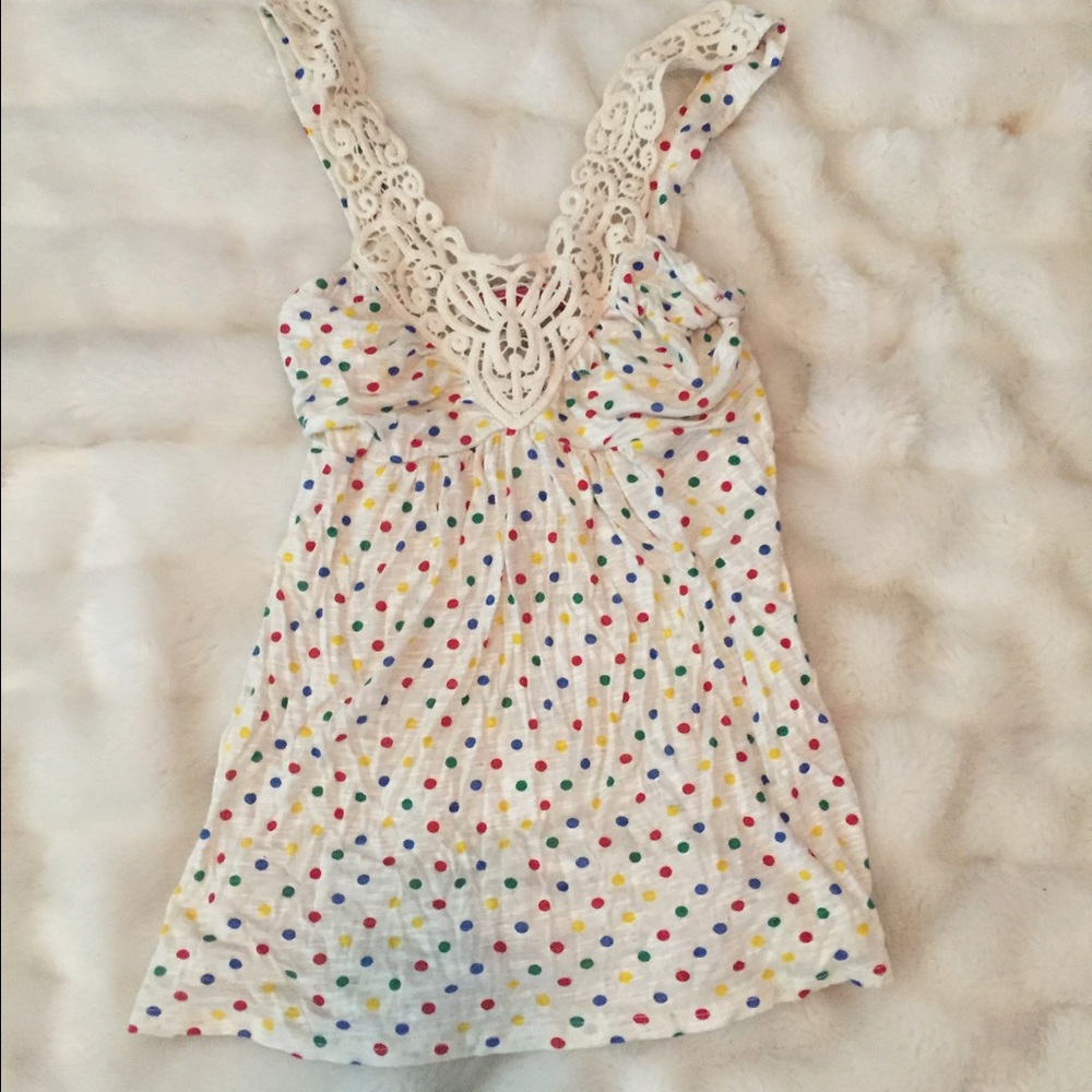 Colorful polka dot tank top