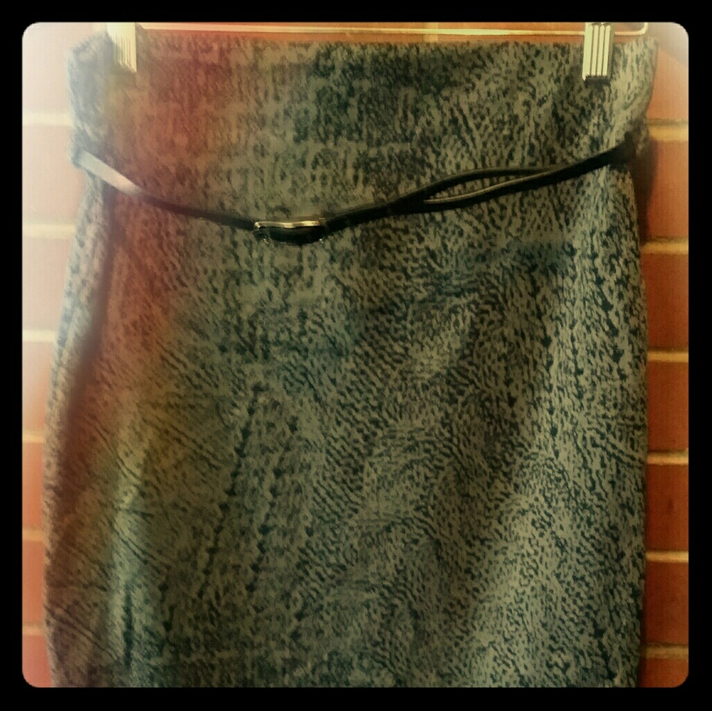 Gray and back above the knee length skirt