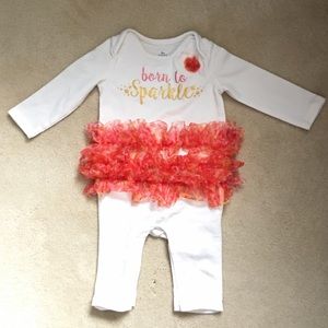 Baby Starters Long Sleeve Onesie with Tutu 6 Mos