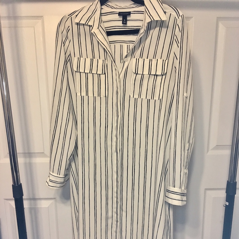 Long striped shirt dress. Never worn. Medium
