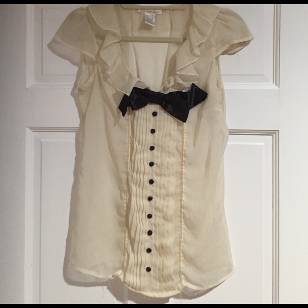 Chiffon Tuxedo Style Blouse