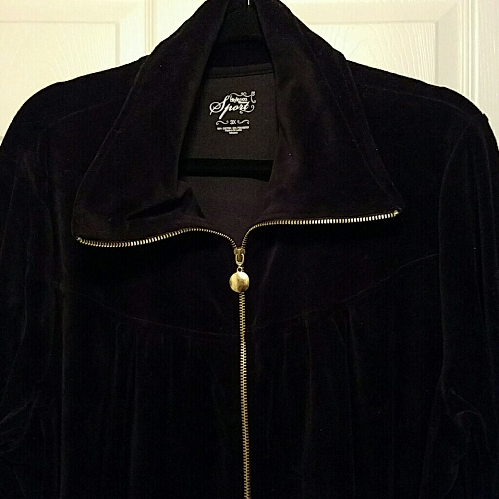 NWT!!  Black velour jacket