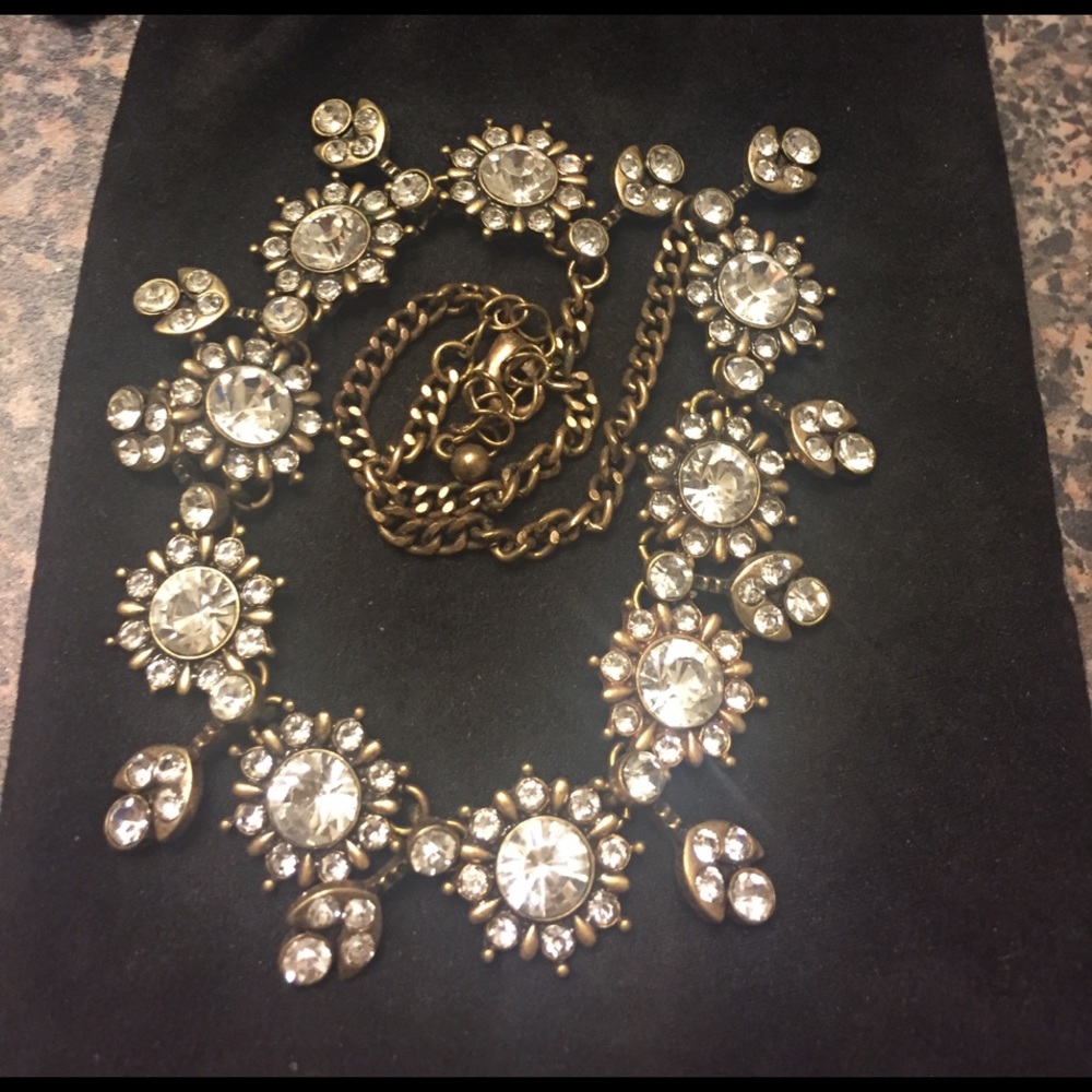 Antique gold and crystal necklace