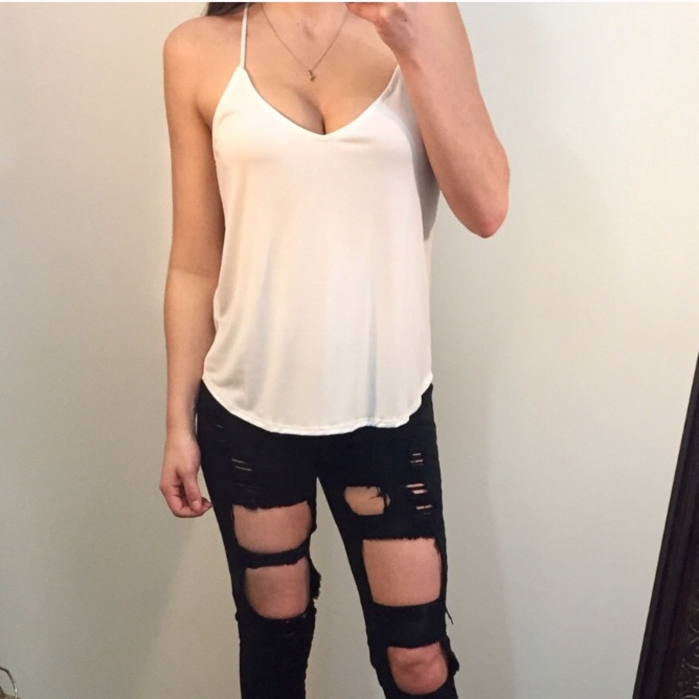 JANE Basic Softest Black Racerback Tank Top - Picture 4 of 5