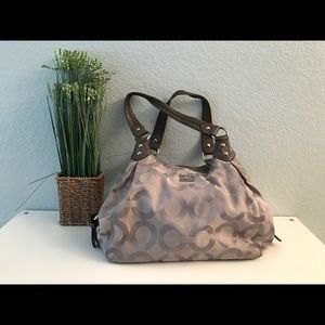 Light Grey Coach signature purse