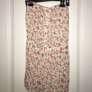 strapless floral romper
