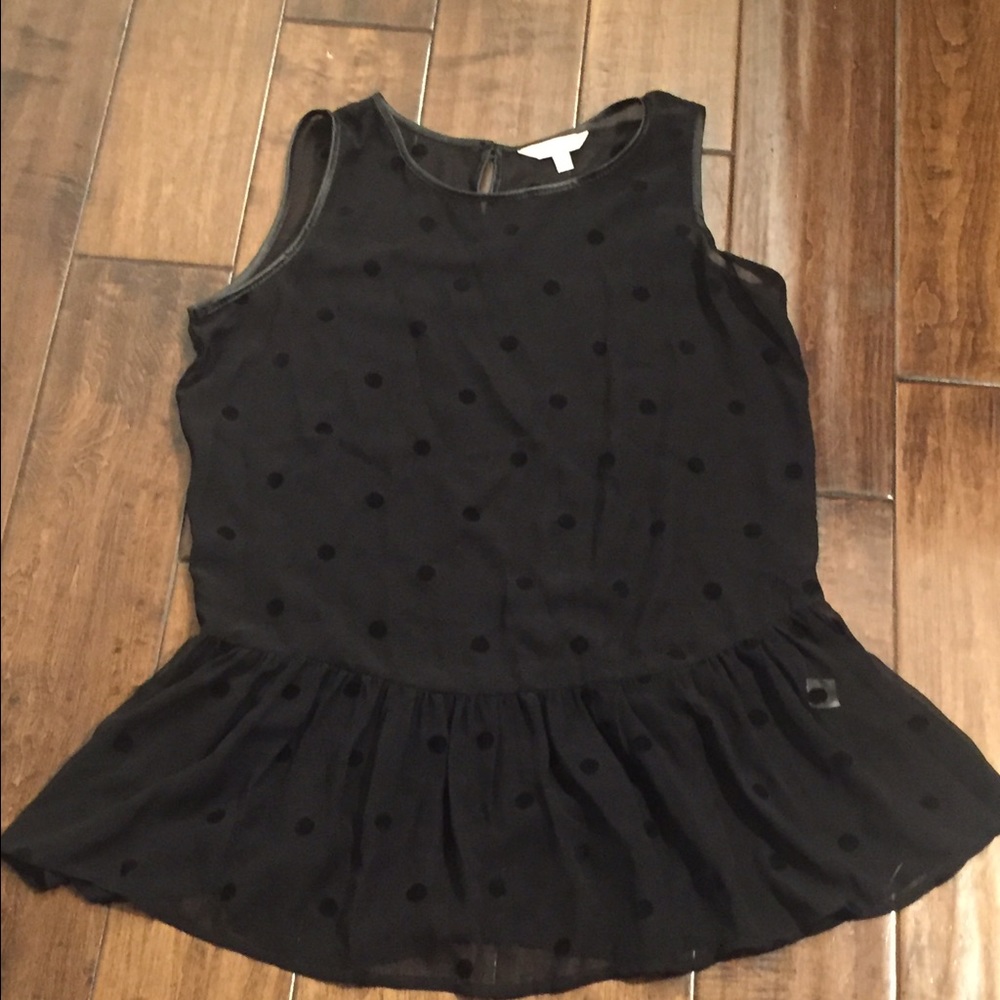 Sheer Black Polka Dot Top