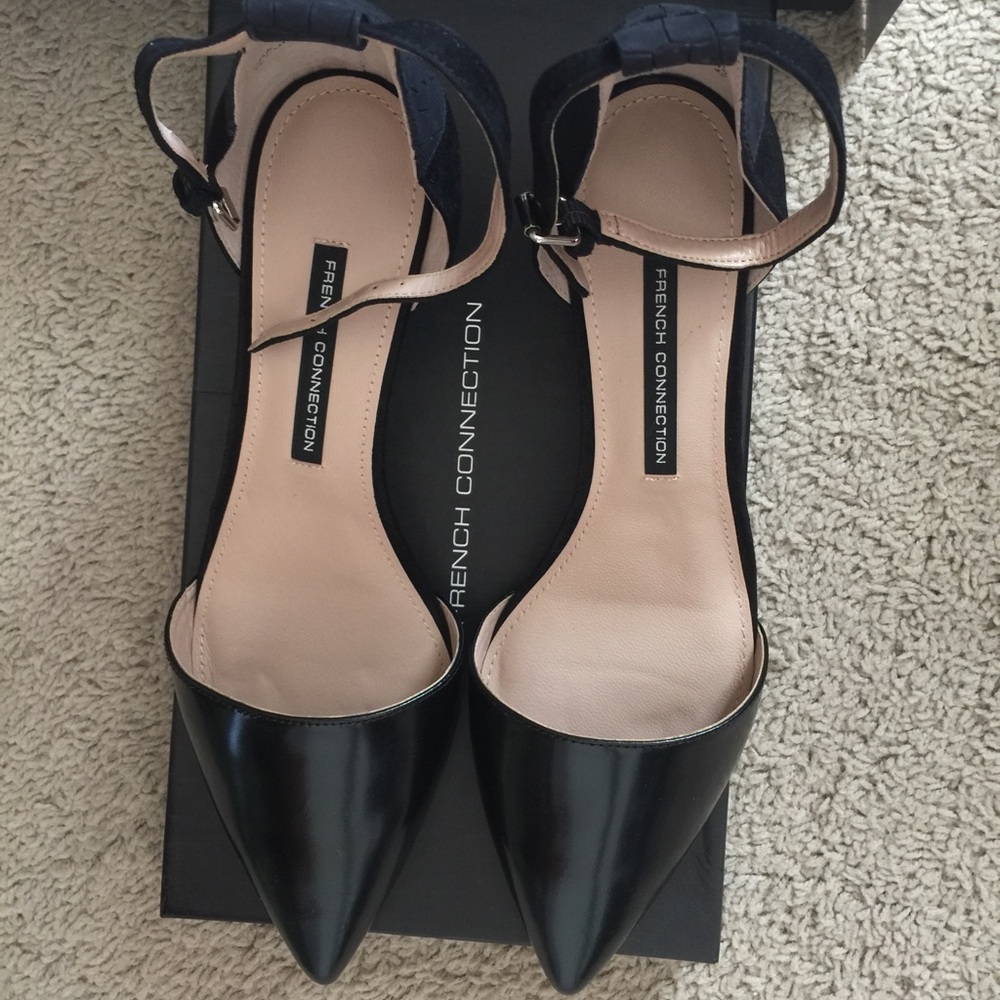 French Connection D'Orsay kitten heels