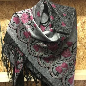 Cotton and silk embroidered scarves, high quality