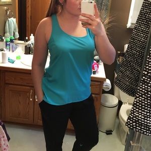 Bright blue racerback tank