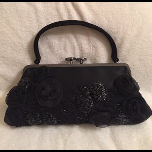 Stunning Black Evening Clutch w/handle