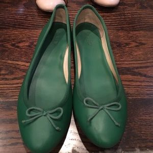 Size 8 green J Crew ballet flats