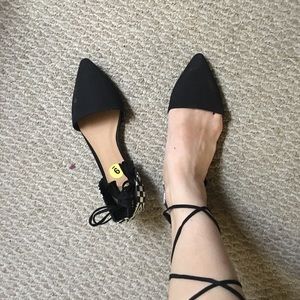 Pointed Toe Ballerina Flats w/ Tassels