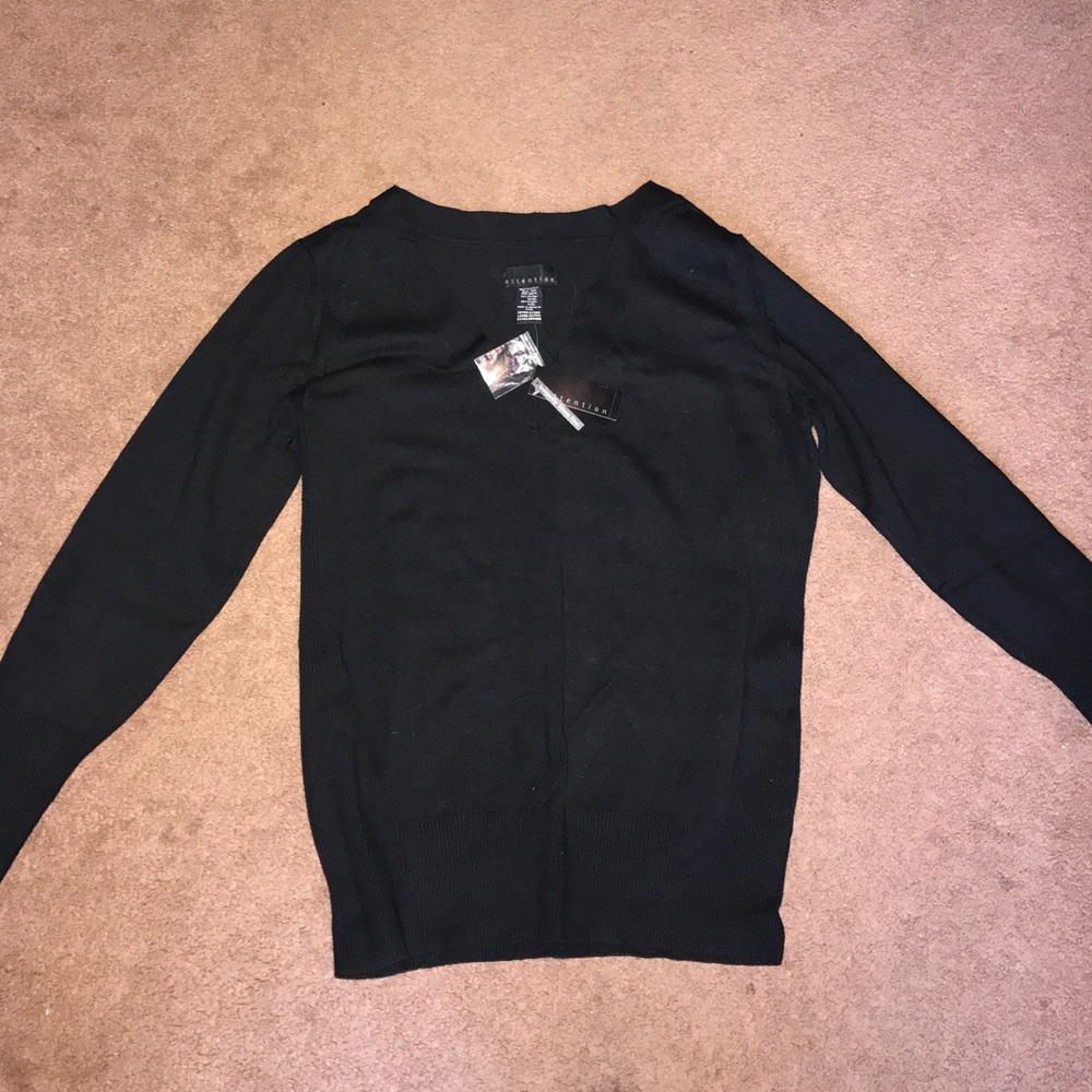 Black V neck sweater