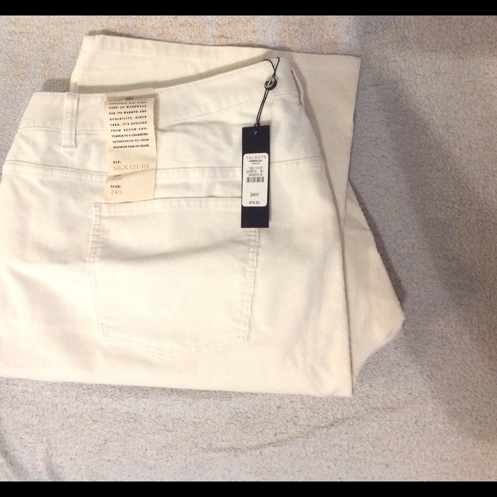 Talbots off white boot cut corduroy pants 24w nwt