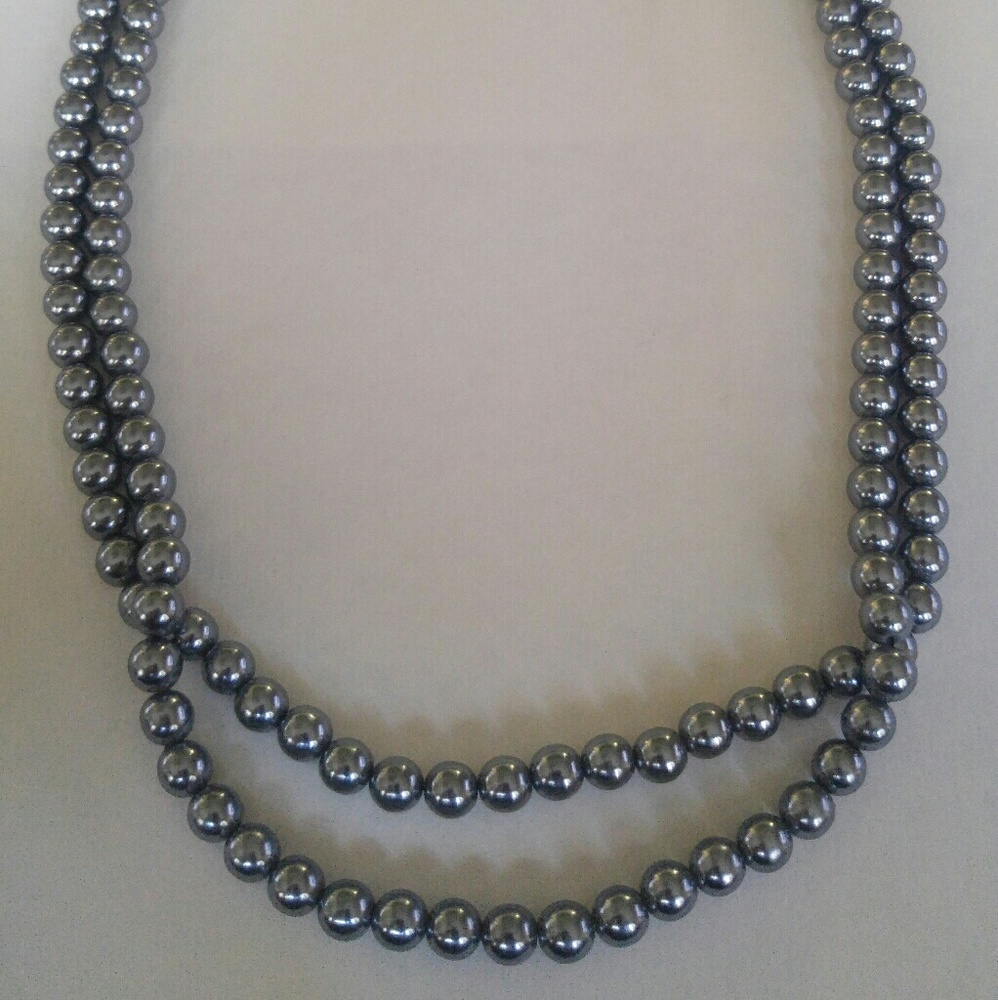 Two strand faux pearl necklace