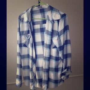 Blue and white plaid Eddie Bauer shirt
