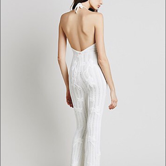 For Love and Lemons Forget Me Not Halter Jumpsuit - Picture 3 of 5