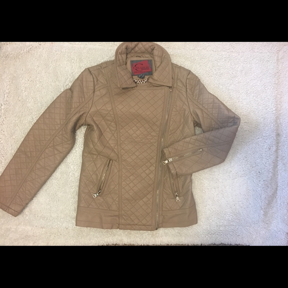 Brand new faux Leather Jacket in Nude