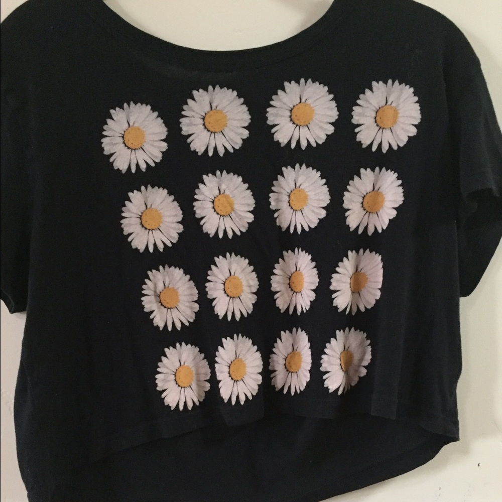 Black shirt with sun flowers. Never worn!
