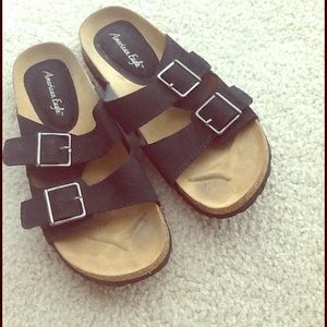 AE Birkenstock black sandals