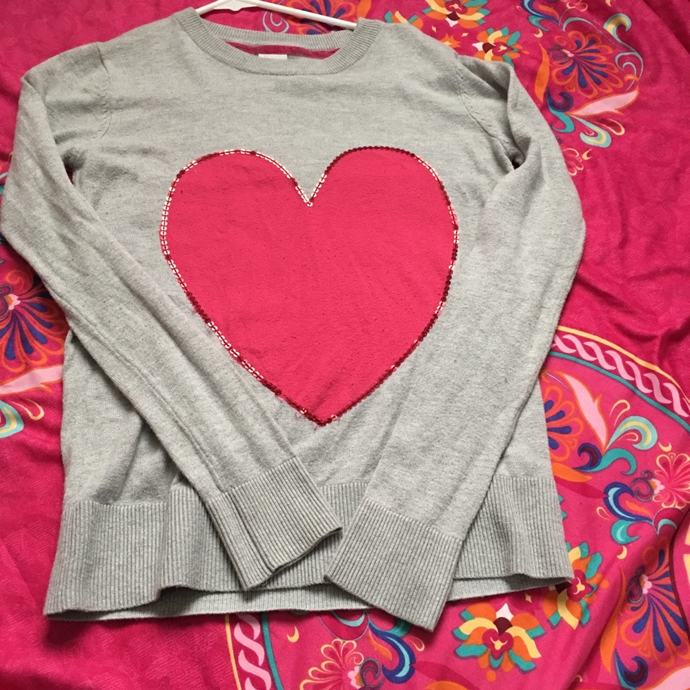 Grey Heart Sweater