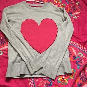 Grey Heart Sweater