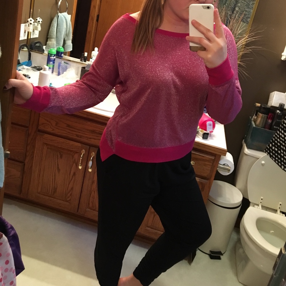 Sparkly pink sweater