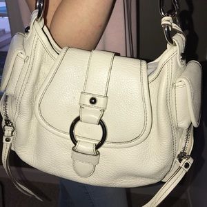 Banana Republic White Leather Bag wSilver Hardware