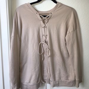lace up sweater