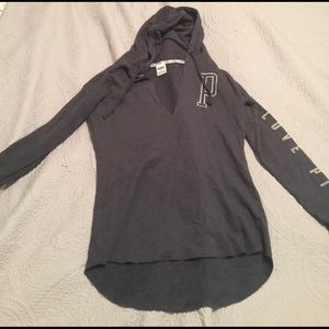 PINK V-neck hoodie (light weight)