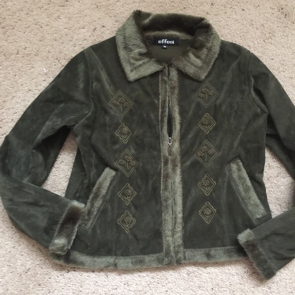 Jacket Sz S Zip up - Suede like material